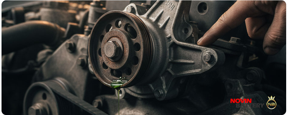 چرا بخاری ماشین گرم نمیکنه؟ 3 واتر پمپ خراب، علت گرم نکردن بخاری ماشین و نیاز به تعویض آن.