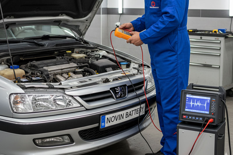 تست دینام در محل تبریز توسط کارشناس نوین باتری