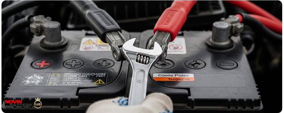 نحوه نصب باتری ۷۴ آمپر و توالی صحیح کابل‌ها برای حفاظت از ECU