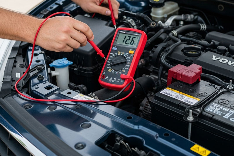 تست سلامت دینام خودرو با مولتی‌متر و اندازه‌گیری ولتاژ شارژ