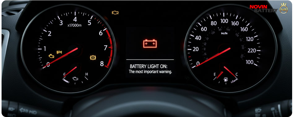 تأثیر ضعیف شدن دینام بر عمر باتری: چگونه سلامت دینام را تست و عیبیابی کنیم؟ (تضمین تست رایگان نوین باتری) 2 چراغ هشدار ماشین روشن شده