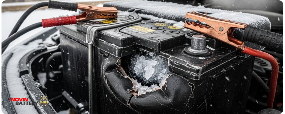 تلاش برای استارت زدن یا شارژ سریع باتری یخزده، یکی از عوامل اصلی ترکیدن پوسته باتری و انفجار باتری ماشین